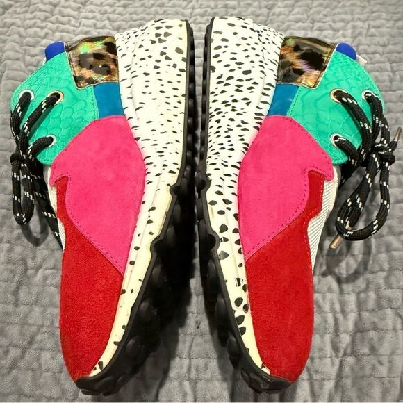 STEVE MADDEN WOMEN’S CLIFF RAINBOW SNEAKERS – MULTICOLOR ANIMAL PRINT, SIZE 8.5 - Picture 9 of 17
